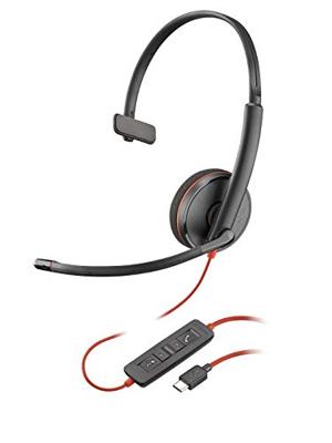 Plantronics Blackwire 3200 Mono USB-C, bedraad, zwart