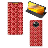 Xiaomi Poco X3 Pro | Poco X3 Hoesje met Magneet Batik Rood - thumbnail