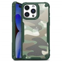 iPhone 15 Pro Anti-Shock Hybride Hoesje - Camouflage - Grün - thumbnail