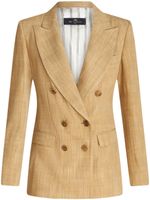 ETRO double-breasted slub blazer - Tons neutres