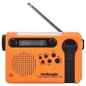 HanRongDa HRD-900 Campingradio met Zaklamp en SOS Alarm - Oranje