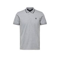 SELECTED HOMME slim fit polo met biologisch katoen grijs
