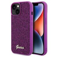 iPhone 15 Guess Disco Metal Script Logo Cover - Fuchsia - thumbnail