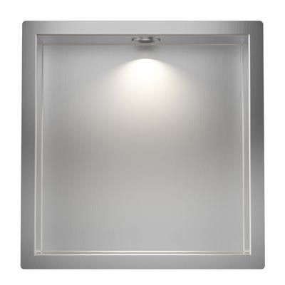 Wandnis Wiesbaden Demis | Inbouw | 30x30x7 cm | Met verlichting | 1 vak | Rvs look
