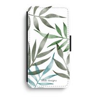 Tropical watercolor leaves: iPhone XR Flip Hoesje