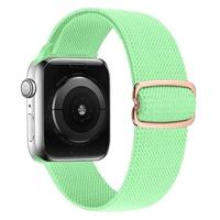 By Qubix - Solo Loop Nylon bandje - Lichtgroen - Compatible met Apple Watch 44mm / 45mm / 46mm / 49mm - Compatible Apple watch bandjes