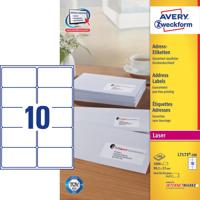 Avery-Zweckform L7173-100 Etiketten 99.1 x 57 mm Papier Wit 1000 stuk(s) Adresetiketten, Universele etiketten Laser, Kopie 100 vel DIN A4