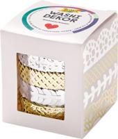 Folia washi tape kant zilver/goud, pak met 4 stuks