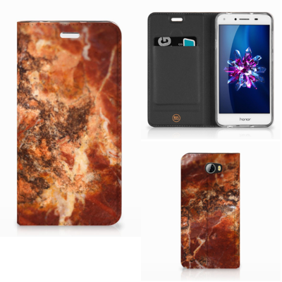 Huawei Y5 2 | Y6 Compact Standcase Marmer Bruin Huawei Y5 2 | Y6 Compact Standcase Marmer Bruin