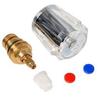 Bovendeel met acrylgreep helder/rood 1/2' ventielinzetstuk