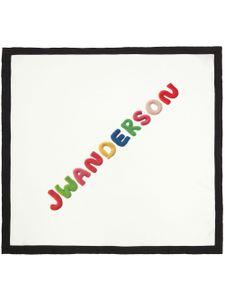 JW Anderson foulard en soie à logo imprimé - Blanc