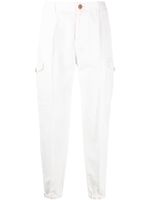 Brunello Cucinelli pantalon fuselé à poches cargo - Blanc