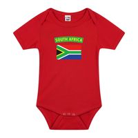 South-Africa romper met vlag Zuid-Afrika rood voor babys - thumbnail