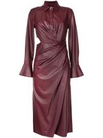 Simkhai robe longue froncée en cuir artificiel - Rouge