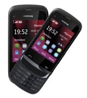 Nokia C2-02 smartphone (6,6 cm (2,6 inch) touchscreen, 2 megapixel camera, Bluetooth), chrome schwarz