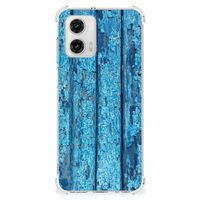 Motorola Moto G73 Stevig Telefoonhoesje Wood Blue