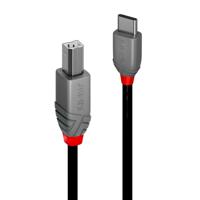 LINDY USB-kabel USB 2.0 USB-C stekker, USB-B stekker 0.50 m Zwart 36940 - thumbnail