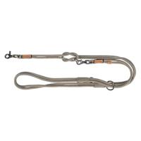 Trixie be nordic hondenriem verstelbaar leer grijs 200x0,8 cm