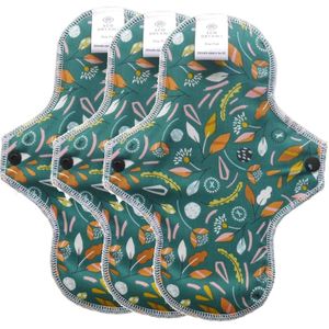 Wasbaar maandverband en inlegkruisjes - Eco Dreams - extra dun (beschrijvin 3 stuks maandverband plus Autumn (turquoise))