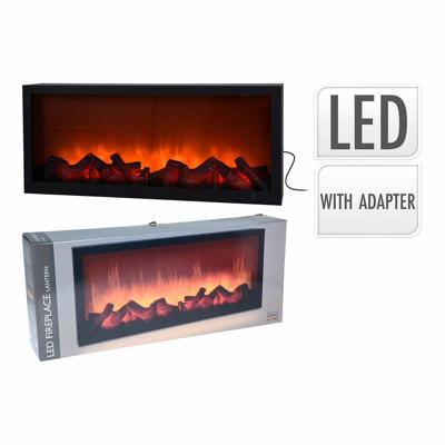 Decoratieve elektrische wandhaard BASIC & CO Zwart 1,5 W 57 x 10 x 25 cm Decoratieve elektrische wandhaard BASIC & CO Zwart 1,5 W 57 x 10 x 25 cm