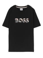 BOSS Kidswear Sweater met logoprint - Zwart