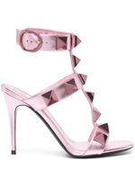 Valentino Garavani sandales Rockstud 100 mm à effet métallisé - Rose