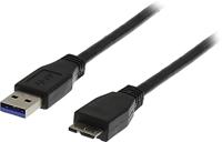 Deltaco USB3-005S USB-kabel 0,5 m USB 3.2 Gen 1 (3.1 Gen 1) USB A Micro-USB B zwart