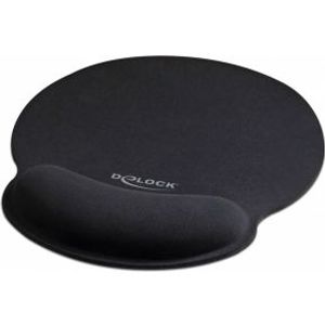 Delock 12559 Ergonomische muismat met polssteun zwart 252 x 227 mm