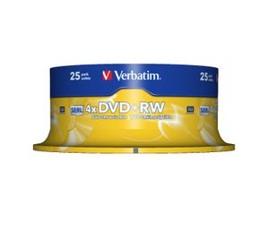 Verbatim 43489 DVD+RW disc 4.7 GB 25 stuk(s) Spindel Herschrijfbaar