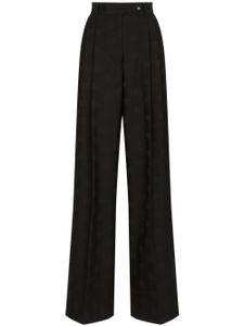 Dolce & Gabbana pantalon palazzo à logo en jacquard - Noir