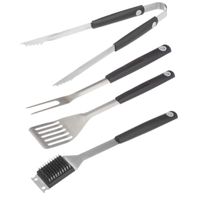 BBQ/barbecue koffer set 4-delig met rubberen handvatten   -