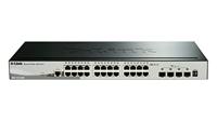 D-Link DGS-1510-28X/E Smart Managed Gigabit Stack Switch (28 poorten, waarvan 24 x 10/100/1000 Mbit/s, 4 x 10G SFP+) - Alleen EU-netsnoer
