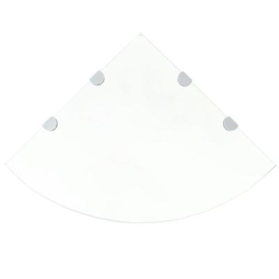 vidaXL Hoekschap met chromen dragers transparant 45x45 cm glas