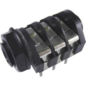 Cliff CL1232A Jackplug 6.35 mm Bus, inbouw horizontaal Aantal polen: 3 Stereo Zwart 1 stuk(s)