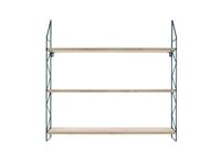 Present Time Zig Zag Wandrek met 3 legplanken, 60 x 60 cm, diepte 11 cm, zwart frame