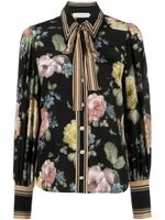 ZIMMERMANN chemise Luminosity en soie à fleurs - Noir