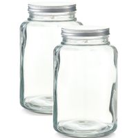 2x Grote glazen voorraadpotten/koekjespotten 4900 ml 17 x 28 cm