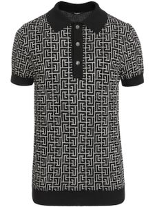 Balmain polo à motif PB en jacquard - Noir