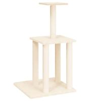 vidaXL Kattenmeubel met sisal krabpalen 85,5 cm crèmekleurig, kattenpaal, kattenboom, kattenkrabpaal, kattenhuis, kattenmeubel, kattenpalen