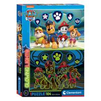 Clementoni Glow in the Dark Puzzel PAW Patrol, 104st. - thumbnail