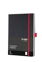SIGEL CO663 Notizbuch Conceptum, Red Edition, ca. A5, liniert, schwarz, rot