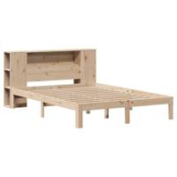 vidaXL Bed met boekenkast zonder matras massief grenenhout 135x190 cm