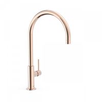 Keukenmengkraan Tres Study Exclusive 1-Hendel Uitloop Gebogen 26 cm Rond Rosé Goud Tres - thumbnail