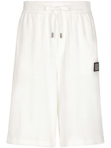 Dolce & Gabbana logo-plaque cotton track shorts - Blanc