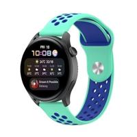 By Qubix - Compatible met Garmin Forerunner 255 - Sport Edition - Mintgroen + blauw - Compatible Garmin bandje - Bandbreedte: 22mm