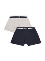 BOSS Kidswear lot de deux boxers à bande logo en coton mélangé (lot de deux) - Bleu