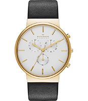 Horlogeband Skagen SKW6143 Leder Zwart 22mm - thumbnail