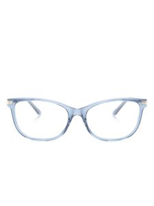 Gucci Eyewear lunettes de vue rectangulaire à logo gravé - Bleu