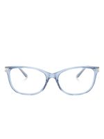 Gucci Eyewear lunettes de vue rectangulaire à logo gravé - Bleu - thumbnail