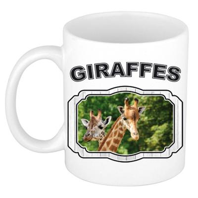 Dieren liefhebber giraffe mok 300 ml - giraffen beker - feest mokken Dieren liefhebber giraffe mok 300 ml - giraffen beker - feest mokken